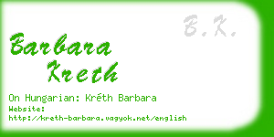 barbara kreth business card